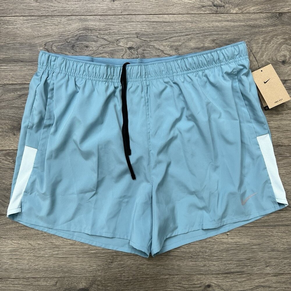 Nike Running Shorts Sz 2XL Mens Light Blue Dri Fit Challenger 5" Brief Lined